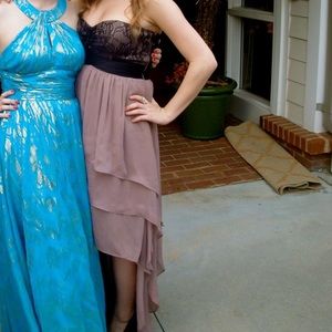 Max and Cleo Hi-Lo Tiered Gown